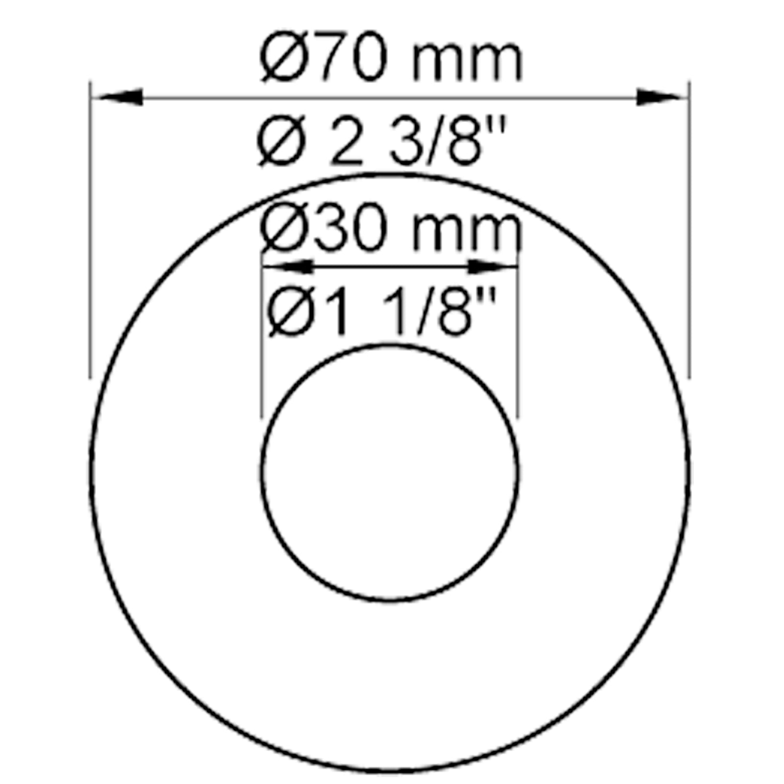 VOLA Rozet Ø60 / Ø70 mm, gat Ø30 mm 001 / 001/70