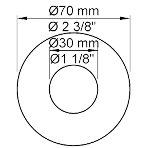 VOLA Rozet Ø60 / Ø70 mm, gat Ø30 mm 001 / 001/70