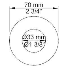 VOLA Rozet Ø60 / Ø70 / Ø90 mm, gat Ø33 mm 001G / 001G/70 / 001G/90