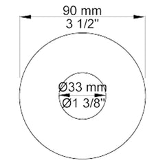 VOLA Rozet Ø60 / Ø70 / Ø90 mm, gat Ø33 mm 001G / 001G/70 / 001G/90