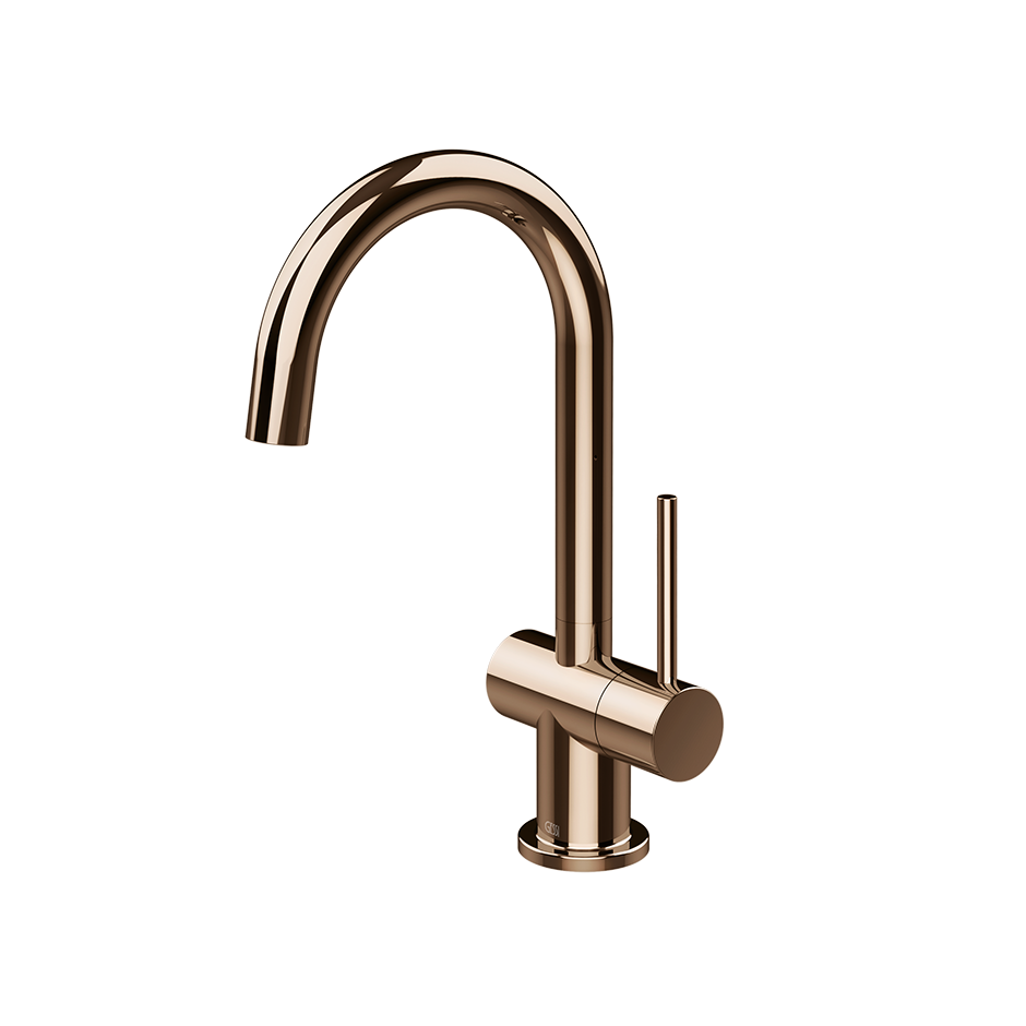 Gessi Oxygene fonteinkraan met zijhendel en draaibare uitloop, alleen koud water Koper