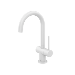Gessi Oxygene fonteinkraan met zijhendel en draaibare uitloop, alleen koud water Mat Wit