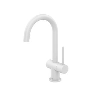 Gessi Oxygene fonteinkraan met zijhendel en draaibare uitloop, alleen koud water Mat Wit