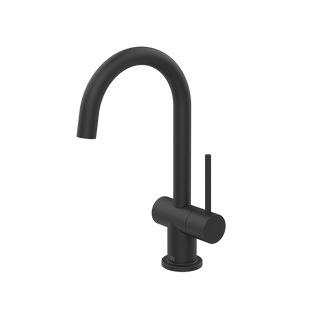 Gessi Oxygene fonteinkraan met zijhendel en draaibare uitloop, alleen koud water Mat Zwart