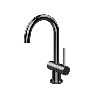 Gessi Oxygene fonteinkraan met zijhendel en draaibare uitloop, alleen koud water Zwart Metaal
