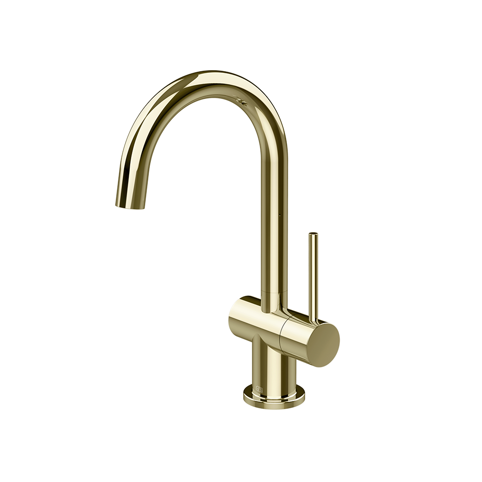Gessi Oxygene fonteinkraan met zijhendel en draaibare uitloop, alleen koud water Messing