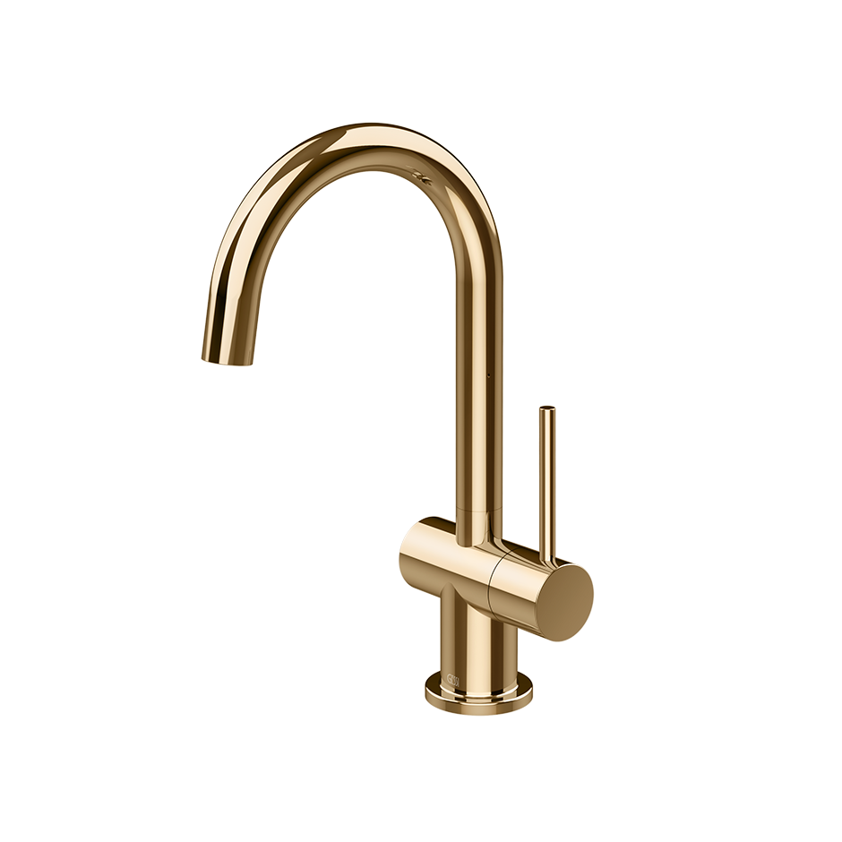 Gessi Oxygene fonteinkraan met zijhendel en draaibare uitloop, alleen koud water Warm Brons