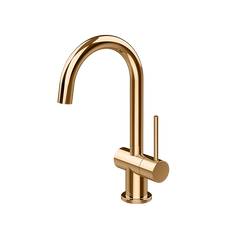 Gessi Oxygene fonteinkraan met zijhendel en draaibare uitloop, alleen koud water Warm Brons