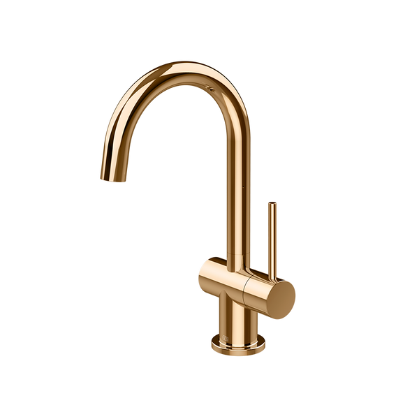 Gessi Oxygene fonteinkraan met zijhendel en draaibare uitloop, alleen koud water Warm Brons
