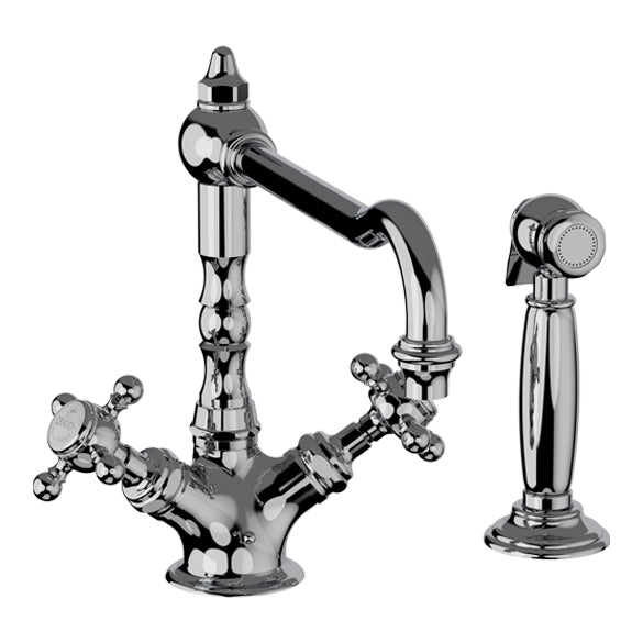 Horus Julia 1-gats keukenmengkraan met kruisgrepen en losse handdouche 01.123