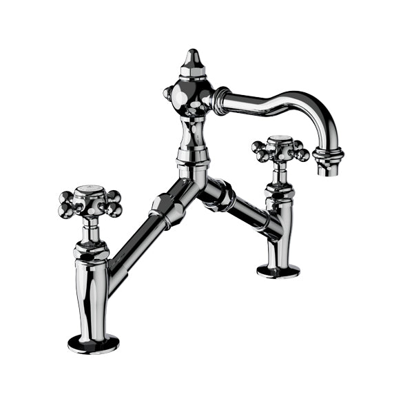 Horus Julia 2-gats wastafelmengkraan met kruisgrepen, verstelbare hartafstand 185-250 mm 01.227