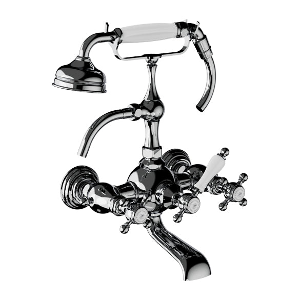 Horus Julia wand badmengkraan met kruisgrepen en handdouche, hartafstand 175 mm 01.434