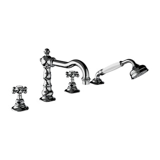 Horus Julia 4-gats badrandcombinatie met kruisgrepen, omsteller op de uitloop en handdouche 01.466