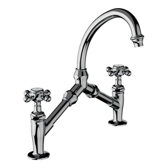 Horus Eloise 2-gats wastafelmengkraan met kruisgrepen, verstelbare hartafstand 185-250 mm 02.227