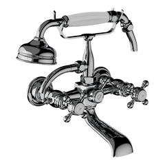 Horus Eloise wand badmengkraan met kruisgrepen en handdouche, hartafstand 150 mm 02.414