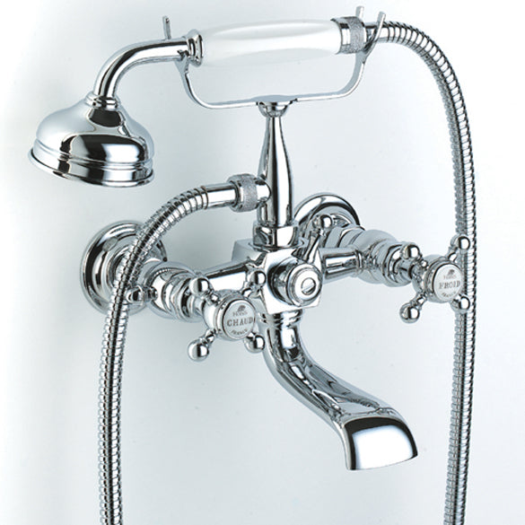 Horus Eloise wand badmengkraan met kruisgrepen en handdouche, hartafstand 150 mm 02.414 sfeerfoto