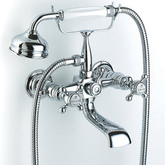 Horus Eloise wand badmengkraan met kruisgrepen en handdouche, hartafstand 150 mm 02.414 sfeerfoto