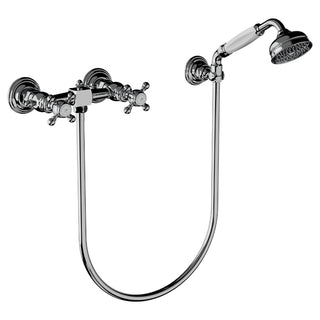 Horus Eloise opbouw douchemengkraan met kruisgrepen, wandhouder en handdouche, hartafstand 150 mm 02.516