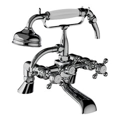 Horus Eloise badrandmengkraan met kruisgrepen en handdouche, hartafstand 150 mm 02.485