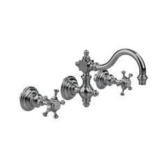 Horus Anthea 3-gats wand wastafelmengkraan met kruisgrepen, opbouw 06.272
