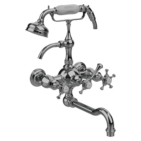 Horus Anthea wand badmengkraan met kruisgrepen en handdouche, hartafstand 175 mm 06.434