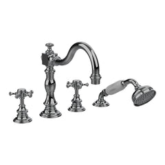 Horus Anthea 4-gats badrandcombinatie met kruisgrepen, omsteller op de uitloop en handdouche 06.466