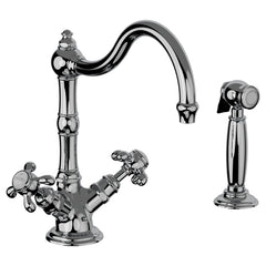Horus Montmartre 1-gats keukenmengkraan met kruisgrepen en losse handdouche (Speciale Kleuren) 07.123