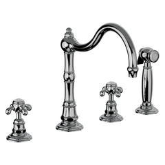 Horus Montmartre 3-gats keukenmengkraan met kruisgrepen en losse handdouche (Speciale Kleuren) 07.124