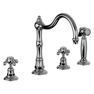 Horus Montmartre 3-gats keukenmengkraan met kruisgrepen en losse handdouche (Speciale Kleuren) 07.124