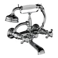 Horus Montmartre wand badmengkraan met kruisgrepen en handdouche, lage houder, hartafstand 175 mm 07.424