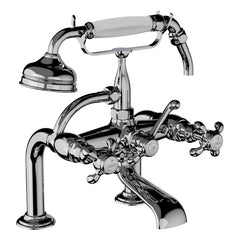 Horus Montmartre badrandmengkraan met kruisgrepen en handdouche, lage houder, hartafstand 175 mm 07.425