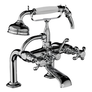 Horus Montmartre badrandmengkraan met kruisgrepen en handdouche, lage houder, hartafstand 175 mm 07.425