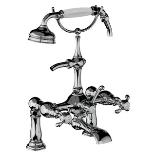 Horus Montmartre badrandmengkraan met kruisgrepen en handdouche, halfhoge houder, hartafstand 175 mm 07.435