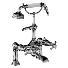 Horus Montmartre badrandmengkraan met kruisgrepen en handdouche, halfhoge houder, hartafstand 175 mm 07.435