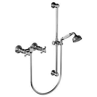 Horus Montmartre opbouw douchemengkraan met kruisgrepen, glijstang en handdouche, hartafstand 150 mm 07.516