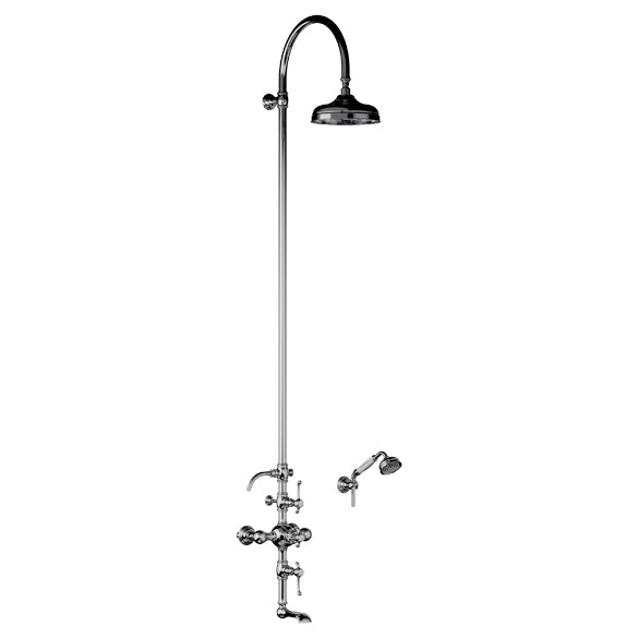Horus Montmartre thermostatische bad-/douchekolom met hoofddouche, handdouche en baduitloop 07.754
