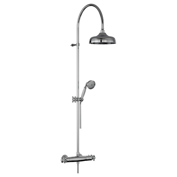Horus Montmartre thermostatische douchekolom met kruisgrepen, hoofddouche en handdouche, hartafstand 150 mm 07.797E2