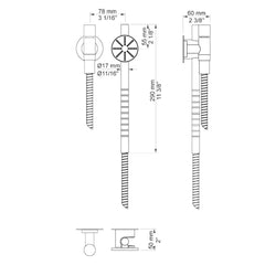 VOLA Muuraansluitbocht met handdouche en slang 070S