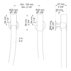 VOLA Kneipp doucheslang wit met houder (min. 20L/Min) 070W