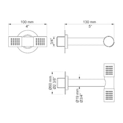 VOLA Dubbele hoofd-zij douche 080D