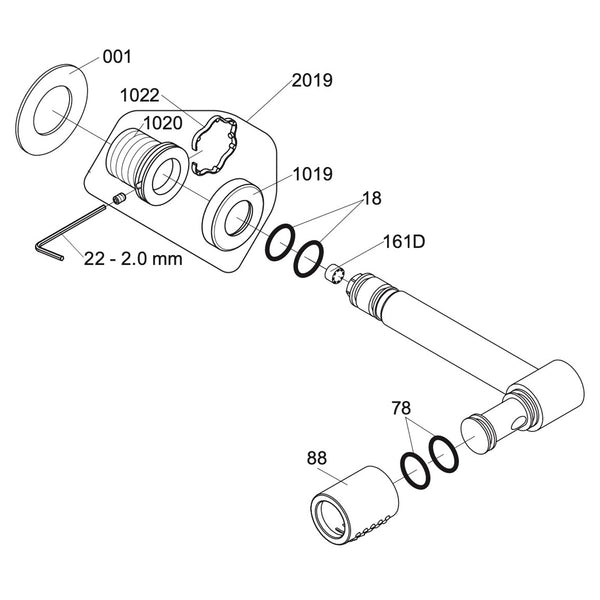 VOLA head-side shower single 080