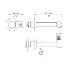 VOLA hoofd-zij douche enkel 080