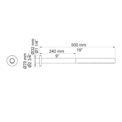 VOLA Hoofddouche staafmodel voor wandmontage 080ST