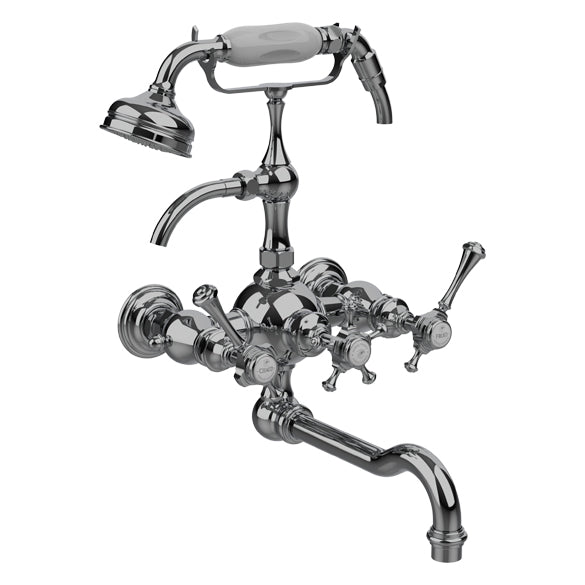 Horus Anthea wand badmengkraan met hendels en handdouche, hartafstand 175 mm 10.434