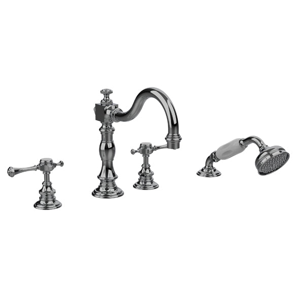 Horus Anthea 4-gats badrandcombinatie met hendels, omsteller op de uitloop en handdouche 10.466