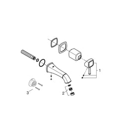 Grohe onderdelen Grandera 2-Gats Wmk Wand 177 Mm 19929000 / 19929IG0