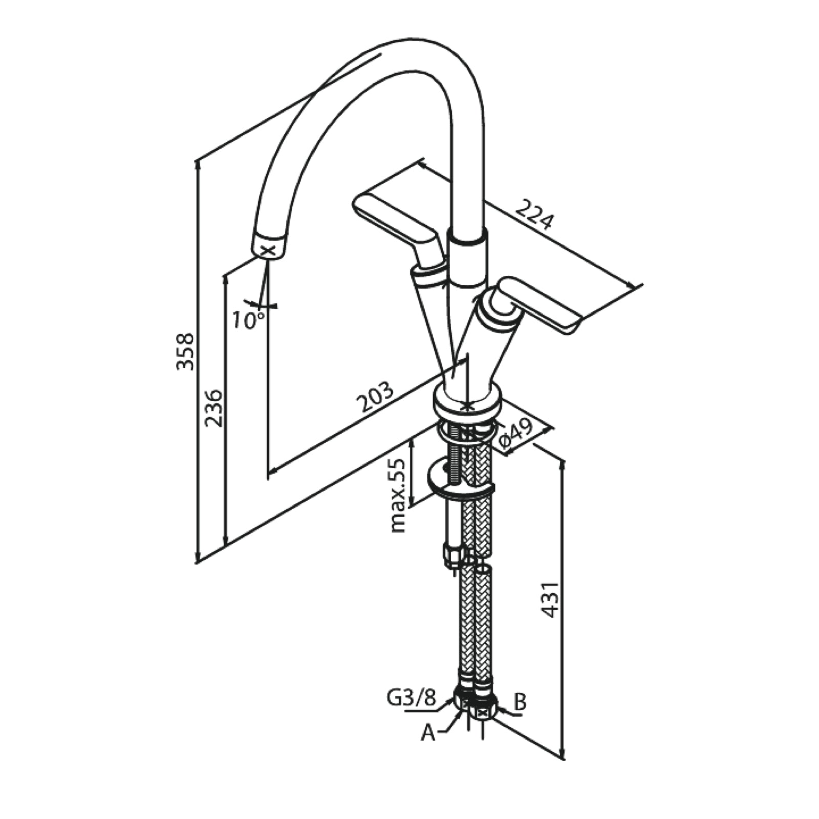 Damixa Spare Parts Venus kitchen mixer tap 16000 / 16047 / 16002