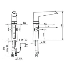 Oras Optima Keukenkraan aanraakvrij 230/5 V Chroom