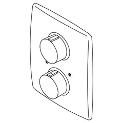 Oras Cubista Afwerkset inbouw thermostatische bad- en douchekraan Chroom