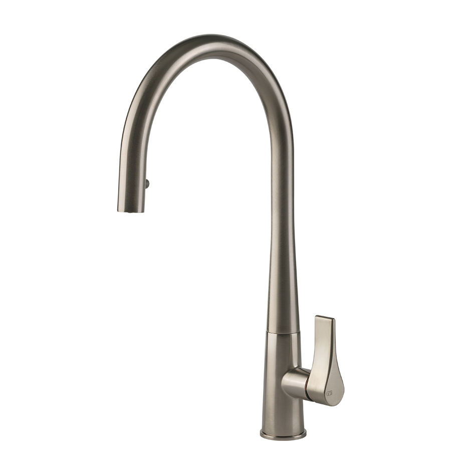 Gessi Proton keukenmengkraan met gebogen uitloop en uittrekbare handdouche Finox